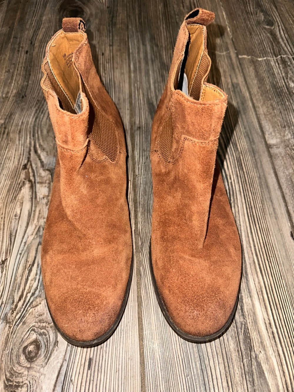 B.o.c. Women Suede Chelsea Ankle Boots in Chestnut Brown Block Heel Size 9 - Picture 2 of 5
